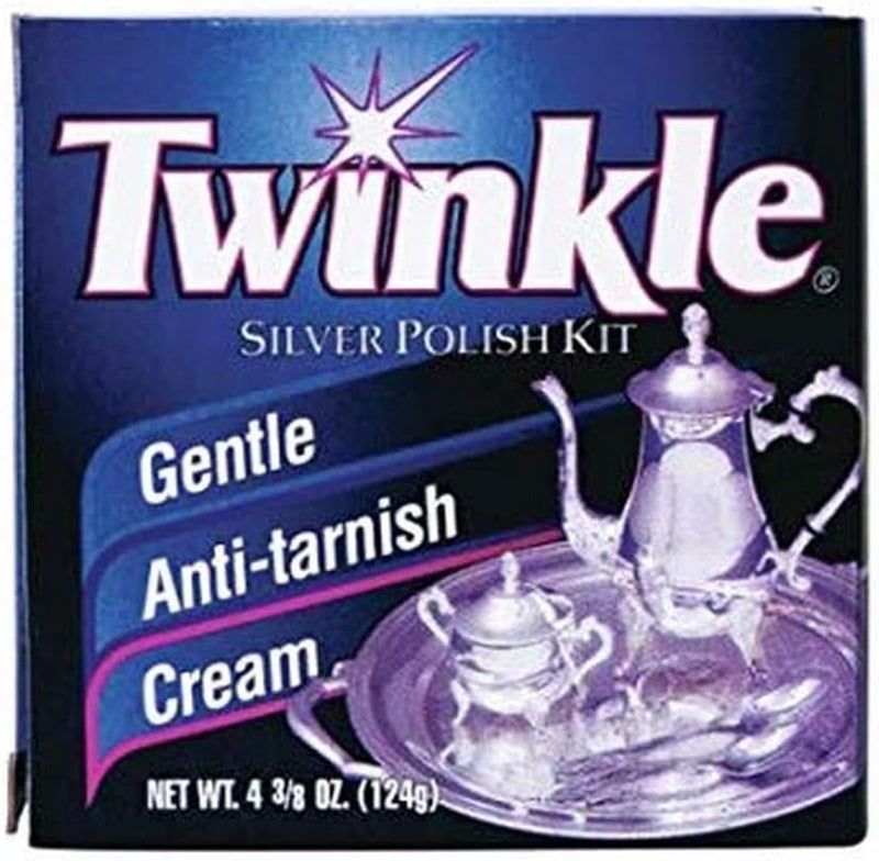 Twinkle Malco Silver Polish Kit - 4.4oz Anti-Tarnish Cream for Silver and Chrome